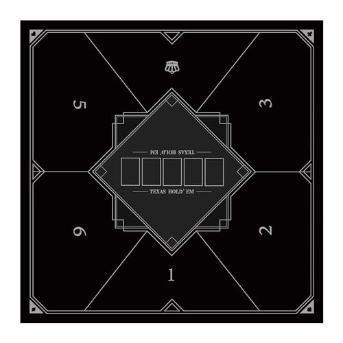 LaiEr 60/80/100/120/140/160cm Quadratische Poker Matte Texas Hold'em Poker Gummimatte Poker Topper für Tische Faltbare Tragbare Poker Tischplatte Layoutw für Poker Spiele Blackjack Casino(80 * 80cm)