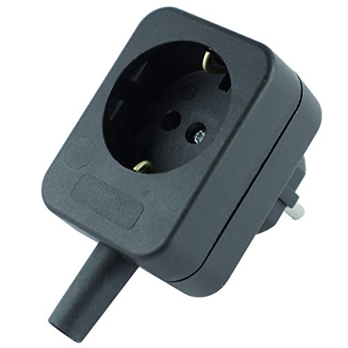 Xenterio Schutzkontakt-Zwischenstecker mit Kabelabzweig für zusätzlichen Verbraucher, 16A/230V~, Farbe schwarz