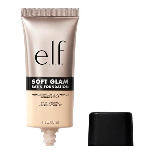e.l.f. Soft Glam Satin Foundation, Mittlere Deckkraft, Langanhaltend & Aufbaubar, Für ein Glattes, Satinartiges Finish, Vegan & Tierversuchsfrei, 11 Fair Neutral