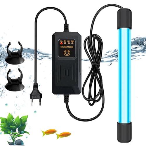 Aquarium Uv Sterilisator Licht Mit Timer, 13w Aquarium Uv Licht, Wasserdichter Uv-Sterilisator, Zuhause Uv Sterilisator Lampe, Uv Klärer Aquarium Für Reinigung Von Aquarien Aquarium Pools Fishbowl