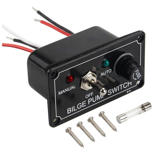 Schalttafel 12 V DC On-Off-On Bilgepumpenschalter mit LED-Anzeige für Boot Marine