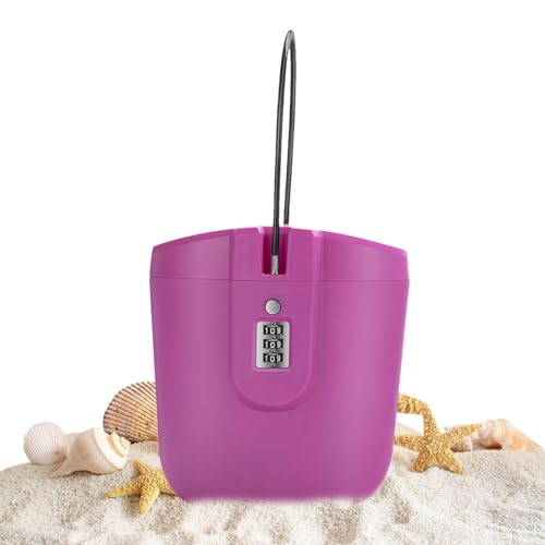 Beach Lock Box – Tragbare Schlüsselschlossbox, 3-stellige Zahlenkombinations-Code-Sicherheitshülle, 2 l große Kapazität, Aufbewahrungsbox, persönliche Gegenstände, Aufbewahrungsfach für Auto, Reisen,