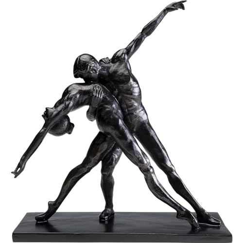 Kare Design Deko Figur Dancers, Schwarz, Handarbeit, Deko Objekt fürs Wohnzimmer, für Regale, Ballett, Tanz Design, Klassisch, Schlafzimmerdekoration, 38x34x13