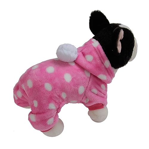 Tonsee Accessoire Rollkragen Pullover Hunde-Kleidung, 4 Beinabnutzungsknöpfe, Regenbogen-Stern, Punkt, Bedruckt, warme Winter-Oberbekleidung mit Kapuze Hundejacke Windhund (Rosa, M)