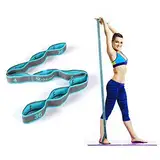 DEHUB Yoga Set, Stretch Gurt Mit 8 Schleifen, Waschbarer, Leicht Zu Tragender Und Hochelastischer Gymnastik-Gurt, Ideal Stretching Band Für Heißes Yoga