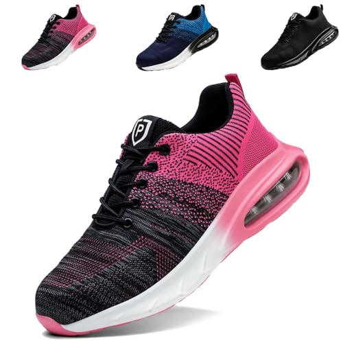 Leichte Sicherheitsschuhe Damen 40 Arbeitsschuhe S3 mit Stahlkappe Sommer Arbeit Schuhe Frauen Sicherheit Sneaker Turnschuhe Sportlich Schutzschuhe Safety Shoes Turnschuhe Frau Rosa