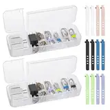 Kabel Aufbewahrungsbox 2 Stück, 7 Fächer Transparente Kabelmanagement-Box mit 12 Kabelbindern, Doppelöffnung Kabel-Organisator für Schreibtisch Lagerung, Büro, Hausgebrauch