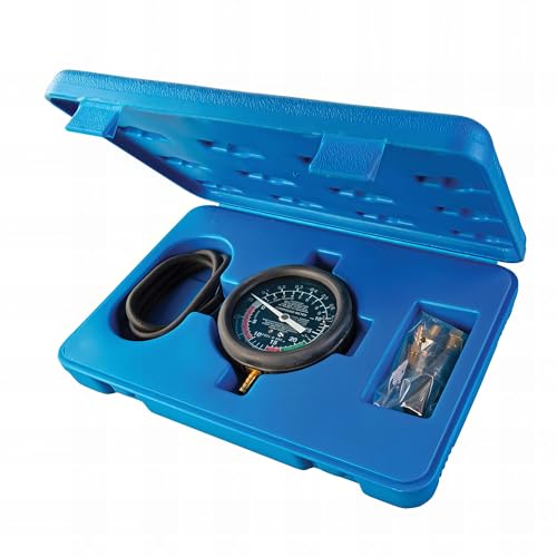 Silverline Druckprüfer für Vakuum und Kraftstoffpumpe, 0-10 psig / 0-25 Hg (791008), Schwarz