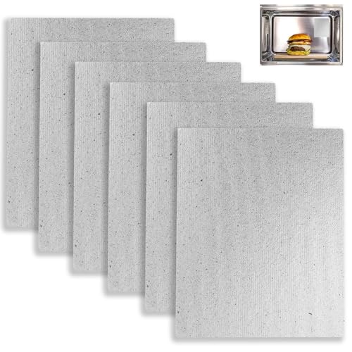 6 Stück Glimmerplatte Mikrowelle, Wellenleiterabdeckung Glimmerplatten 15×12cm Mikrowellenofen Glimmer Platte Blatt Ersatz Reparaturzubehör, Glimmerscheibe Mikrowelle für Alle Mikrowelle