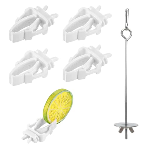 FIMWOLZ 4 Pcs Vogelkäfig Futterhalter Kunststoff Vogelkäfig Futterklammern Papagei Obst Gemüse Klammern Mit 1 304 Obstgabel 17.5 cm Kakadus Aras Nymphensittiche