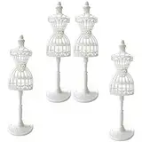 POFET 4 Stück Mini Schaufensterpuppe Kleid Kleidung Aushöhlen Stand Stand Display Halter Für 1/6 Puppen (Weiß)