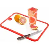 Freshmagic Schneidebrett Glas Spülmaschinenfest, Hochwertiges Glasschneidebrett mit Anti-Geruch für Multifunktionalen Einsatz in der Glasplatte Küche für Eine Moderne Küchenausstattung (38 × 26 cm)