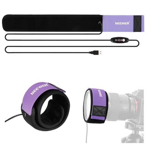 NEEWER USB 300mm Objektivwärmer mit FPC, schnelle, gleichmäßige Heiztechnik für DSLR Kameraobjektiv Teleskop Astrofotografie, 3 Temperaturstufen, verhindert Überspannung/Tau/Nebel/Kondensation, HW-28