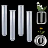 FZYCOM 4 Stück Transparent Acryl Reagenzgläser für Pflanzenvermehrungsstation, Epoxid Silikonform Harz GießForm RöHren Reagenzgläser Vasen für Hydrokulturpflanzen Blumen