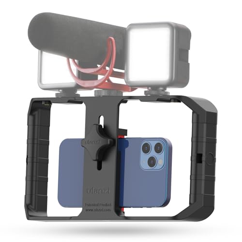 Smartphone Video Rig, ULANZI U-Rig Pro Handy Stabilisator, mit 3 Cold Shoe Mounts, Halterung für iPhone 15 14 13 12 Pro Max 2 Huawei Mate 60