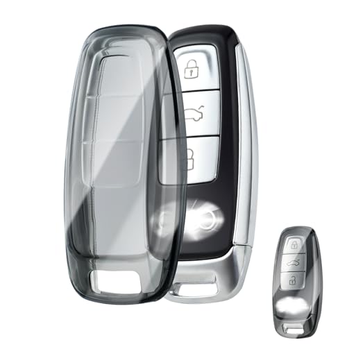 OFFCURVE Schlüsselhülle Transparent Autoschlüssel Hülle, Schlüsselcover Schlüsselgehäuse für Audi A1 A3 A4 A5 A6 A7 A8 Q1 Q3 Q5 Q7 Q8 S3 S4 S6 RS4 RS6 R8 TT TTS Seat Exeo 3R