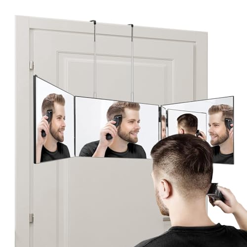 GOQELK 360 Grad Spiegel -Spiegel Haare Selbst Schneiden Faltbarer Rasierspiegel mit 5X Vergrößerungsspiegel, Verstellbarer Kosmetikspiegel für das Badezimmer- Perfekt für, Styling und mehr