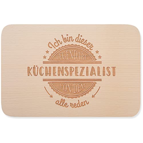 JUNIWORDS Frühstücksbrettchen, Ich bin dieser legendäre Küchenspezialist, von dem alle reden, Holzbrett Frühstücksbrett Holzbrettchen (5056582)