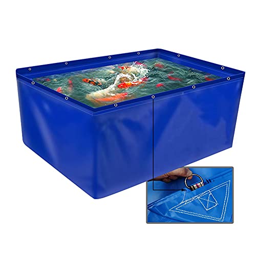 Generisch Tragbarer Fischteich mit Ösen, temporärer Wassertank aus 0,45 mm PVC-Canvas, 400 g/m² Robustes Becken für Salzwasserfische, Kois und Schildkröten – ideale Haltungslösung im Freien