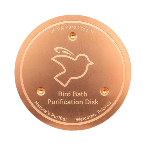 Copper Bird Bath Purification Disk with Triple-Point Support, Copper Disc for Bird Bath - for Outdoor Patio Lawn Fountain Bowl