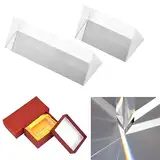 DTYGUIXE 2 Stück Dreiecksprismen Optisches Glas Refraktor Dreieckiger Prismen Refraktor K9 Glas Prismen Fotografie Glas Prismen Kristall Dreiecksprisma Optische Prismen mit Geschenkbox (2 Größe)