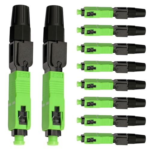 Faseroptische Schnellverbinder | SC/APC 10 Stück Schneller Lichtwellenleiter Stecker - Zubehör Für Kommunikationsbasisstationen Und Technikbegeisterte