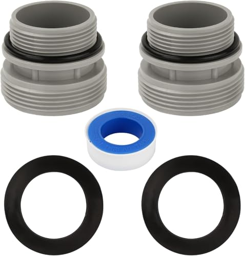 IHLOOTD 4560 Poolschlauch Adapter Set Poolpumpe Schlauchadapter für 40 mm auf 1 1/2 Zoll Schlauch kompatibel mit Intex, Coleman Filterpumpen, 2er Set mit Dichtung