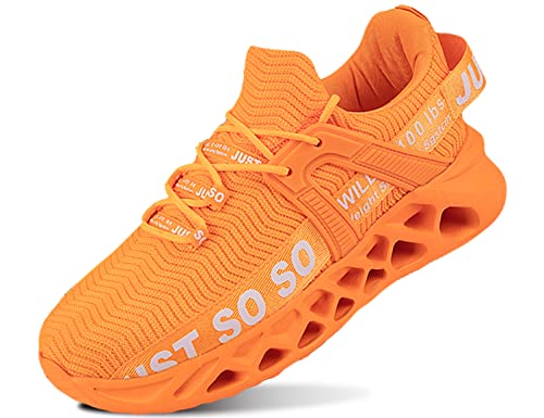 Schuhe Herren Nurse Shoes Pflegeschuhe Sneakers Schuhe Krankenschwester leichte Laufen Walking Mesh Flats Tennis Orange 45EU