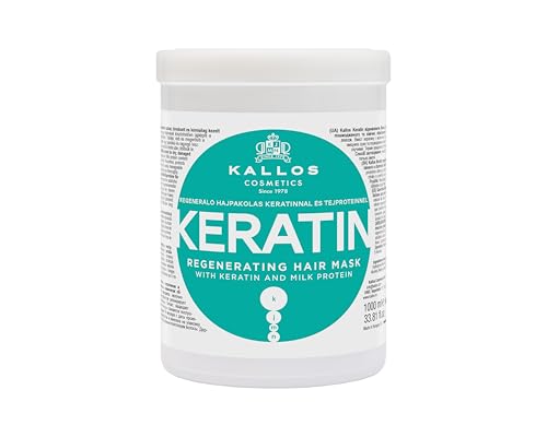 KJMN Keratin Regenerierende Haarmaske mit Keratin und Milchprotein für trockenes, geschädigtes und chemisch behandeltes Haar, 1000 ml
