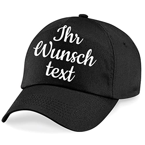 Deitert Kappe, Basecap individuell bestickbar mit Namen oder Wunschtext | über 20 Farben zur Auswahl Schwarz