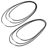 QZKJQDD 6 Stück Lederband für Kette, Armband Lederkette Herren, Lederhalsband Damen, Lederkette mit Verschluss, Geflochten Lederkette, 1.5/3mm Kunstleder Lederband mit Verschluss (Schwarz)