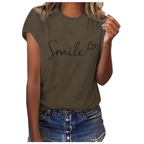 Briskorry Tshirt Damen Kurzarm Locker Shirts Tie Dye Liebe Sonnenblume Druck Oberteile Sommer Retro Bunt Tops Farbe Frauen Lose Locker T-Shirts Oversize Bluse