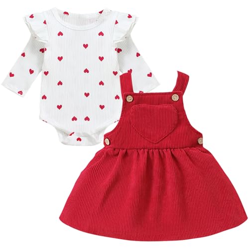 Asmea Baby Kleidung Neugeborene Rüschen Strampler Rock Bekleidungssets für Mädchen Body Sachen Geschenk Babykleidung 12-18 Monate