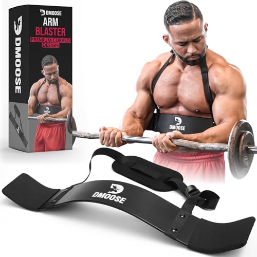 DMoose Fitness Arm Blaster für Bizeps & Trizeps, Premium Nackenpolster mit verstellbaren Gurten, Bizeps Blaster & Arm Curl Bar für Kraft- & Isolationstraining, Bizeps Trainingsgerät für Männer