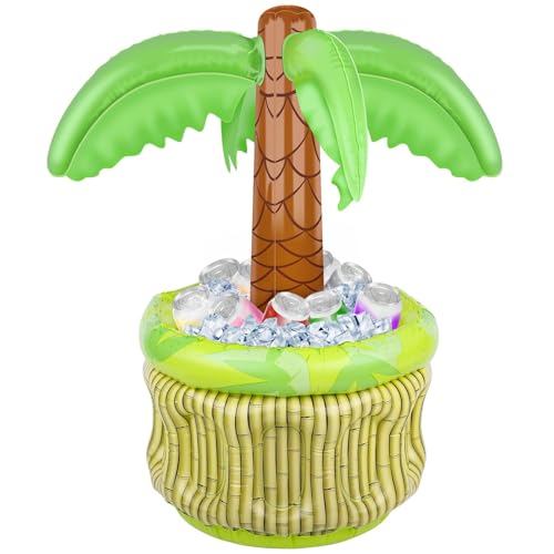 LustLocke Aufblasbare Palme Getränkekühler für Pool, 40 cm, Schwimmende Bar für Strand- und Gartenparty, PVC
