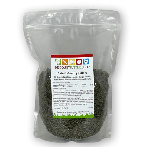 discountfutter.shop Gelenk-Tuning Pellets für Hunde (300 g) mit Glukosamin, Chondroitin und Hyaluronsäure. Für Hunde mit Arthrose und Anderen Gelenkbeschwerden