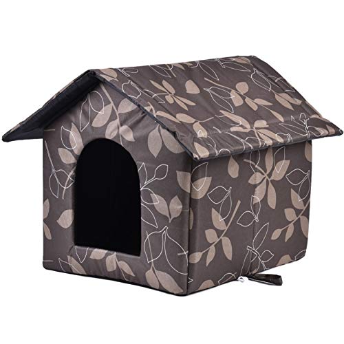 Katzenhaus Für Draußen Winterfest, Faltbare Wasserdicht Wetterfester Katzenhöhle Haustierhaus, Weich Warm Haustierhaus Outdoor Hundehöhle Mit Abnehmbarem Kissen Für Kleine Hund Katze (L)