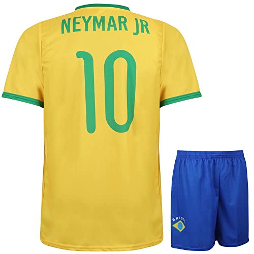Brasilien Trikot Set Neymar Heim - Kinder und Erwachsene - Jungen - Fußball Trikot - Fussball Geschenke - Sport t Shirt - Sportbekleidung - Größe 152