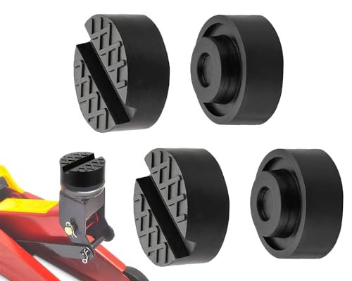4 Stück Wagenheber Gummiauflage, Universal Gummi Wagenheber Auflage, Rangierwagenheber für Wagen und Hebebühnen, für All PKWs das Passende, Schwarz