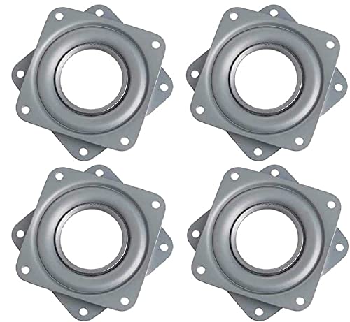 Gamrong Drehteller 4 stück Quadratische Drehplatte Kugellager Drehteller，3 Zoll 360 Grad Drehplatte Drehscheibe Kugellager Drehbare Lazy Susan Quadratische für TV Rack Esstisch Küchen Anzeigen Regal