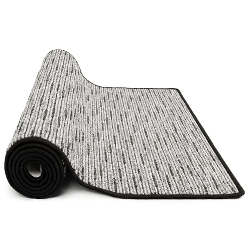 KARAT Teppich Läufer Geneva - Teppichläufer auf Maß - Meterware - Flurteppich - Küchenläufer - Teppich für Küche, Flur & Wohnzimmer (80 x 200 cm, Anthrazit)