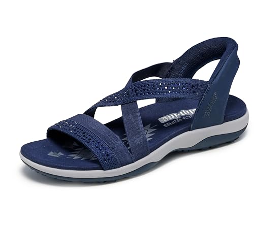 Skechers Reggae Slim Summer Sparkle Damen Sandalen Navy EU 39