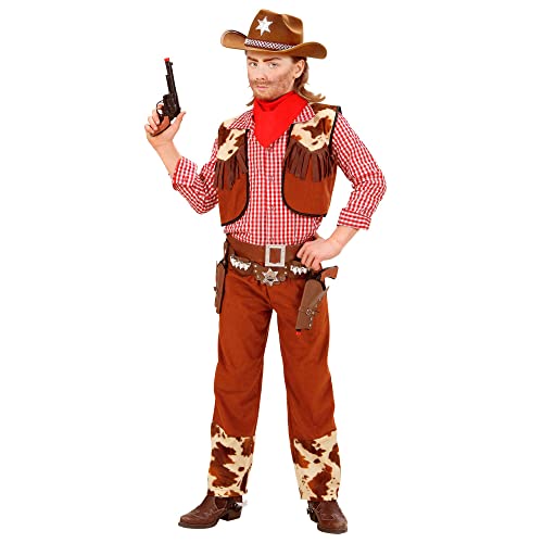 Widmann - Kinderkostüm Cowboy, Hemd, Weste, Gürtel, Halstuch, Rinderhirte, Mottoparty, Fasching, Karneval