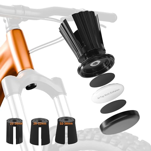 NICEDACK AirTag Fahrradhalterung für Apple Airtag versteckt in der Fahrradgabel Wasserdicht Fahrrad Halter für Airtag Geeignet für Fahrrad-Vordergabelrohre mit einem Innendurchmesser von 22–38 mm