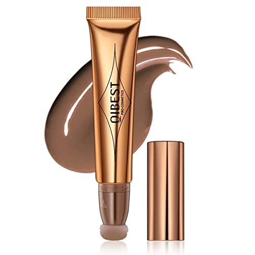 Flüssige Kontur Beauty Wand, Gesichts Highlighter und Bronze mit Kissen Applicator befestigt, Schimmer lange anhaltende seidige Creme Bronze Make-up Stick (01# Graubraun)