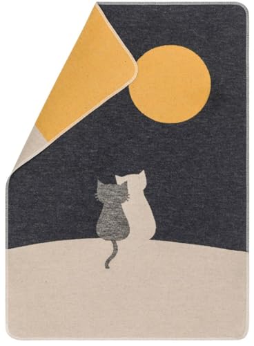 David Fussenegger Haustierdecke 'Katzenpaar' 70 x 90 cm Anthrazit