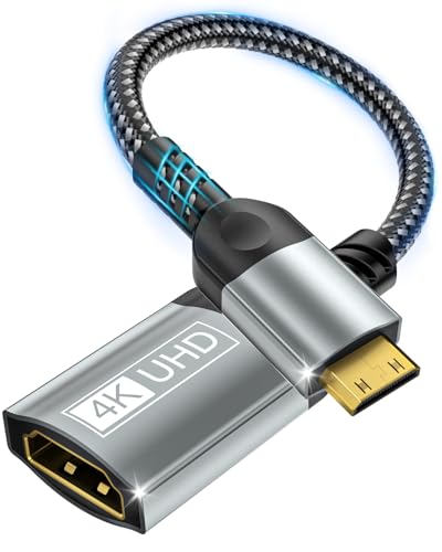 Nersligek Mini HDMI auf HDMI Adapter, 4K 60Hz Mini HDMI Adapter mit 3D HDR 18Gbps kompatibel mit DSLR, Camcorder, Laptop, Tablet, HDTV, Projektor, Kamera