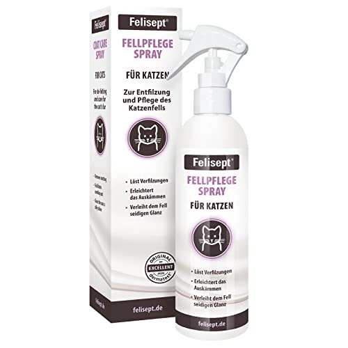 Felisept Fellpflegespray für Katzen 250ml - Entfilzungsspray Katze - Katze verfilztes Fell entfernen - besonderer Schutz & Pflege für das Katzenfell - Erleichtert das Auskämmen