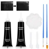 ZYNERY 2 Stück Leder Reparatur Set, Leder Kratzer Reparatur Paste, Lederreparaturset Schwarz, Ausbessern von Kratzern und Gebrauchsspuren für Sofa, Autositzen, Lederprodukten (Schwarz 20ml x 2 )