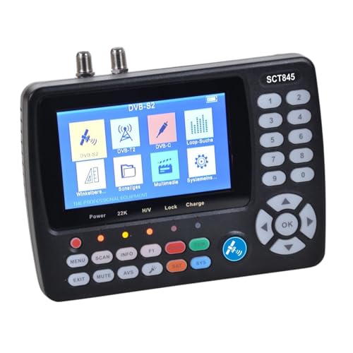 Summit SCT 845 Satelliten Messgerät I Sat Finder für DVB-S/S2, DVB-T/T2 & DVB-C I Digitales Messgerät mit 4,3" TFT LCD Display I inkl. Steckernetzteil, AV-Kabel